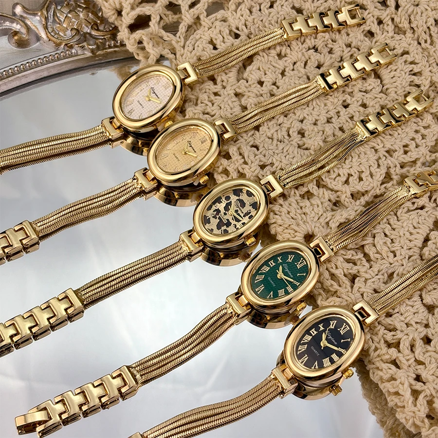 New Fashion Tassel Oval Bath Tub Ladies Bracelet Watch Simple Elegant Wristwatch Live Broadcast Bestseller