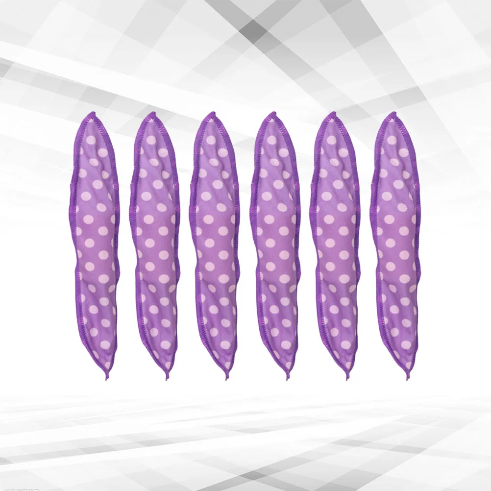 6 Pcs Purple Hair Curler Women Styling Tool Pearlescent Sponge Roller Stick Rollerset