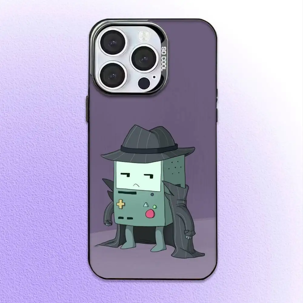 حافظة هاتف BMO A-Adventure T-Time لهاتف iPhone17,16,15,14,13,12,11 Plus، Pro Max غطاء مقاوم للصدمات باللون الأسود غير اللامع