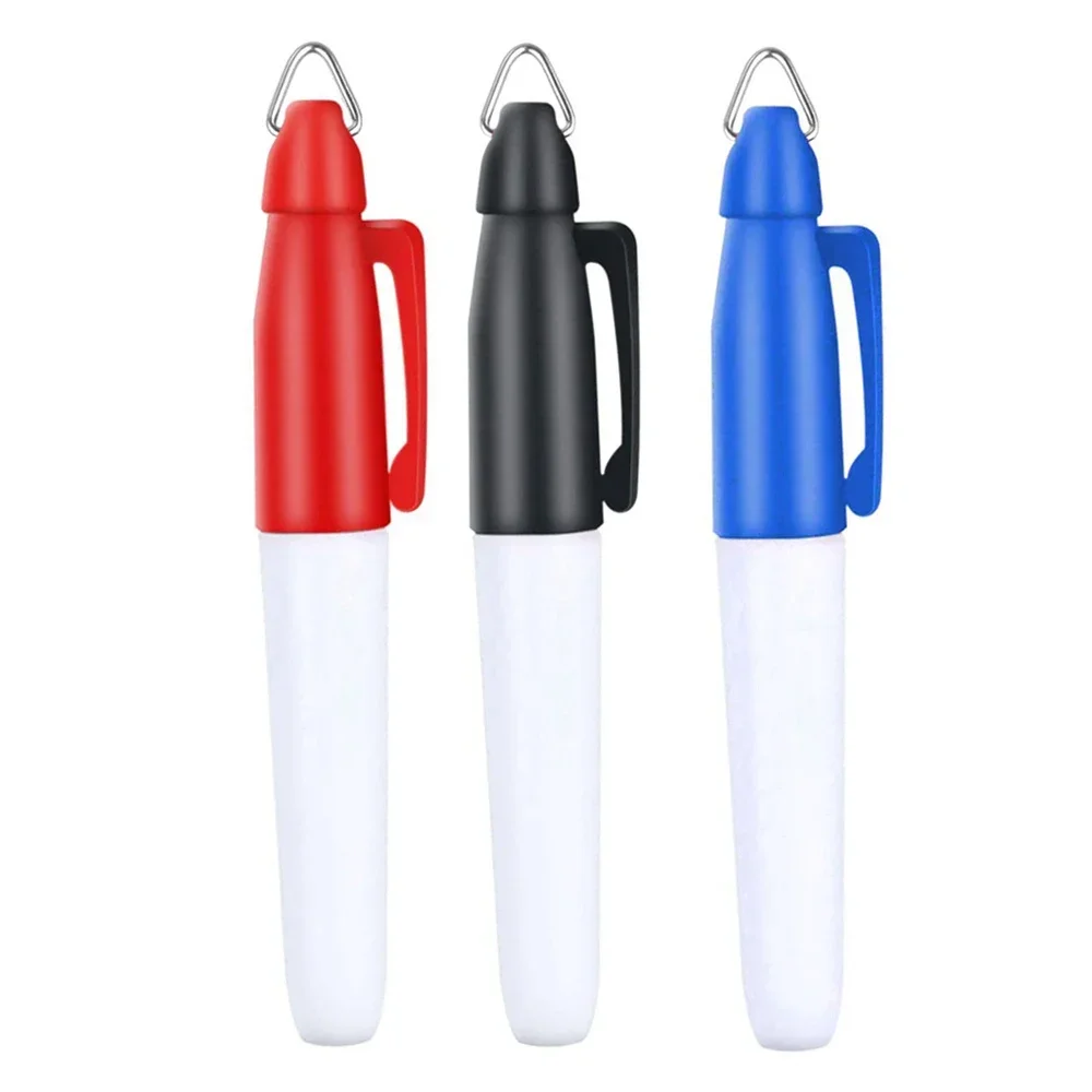 3Pcs Plastic Golf Ball Liner Markers Pen with Hang Hook Practical Template Drawing Tool Golf Sport Training Accessories 3 Colors