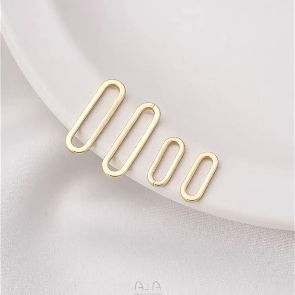 

14K Gold Open Closed Loop Elliptical O-shaped Connection Earrings, Hanging Jewelry, Silver Needle Earstuds, DIY Jewelry Set K036