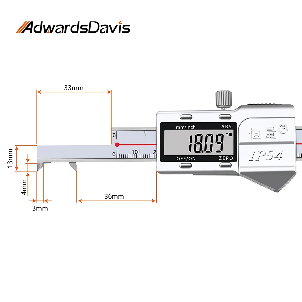 Metric Imperial High Precision Inner Groove Width Digital Display Caliper 150mm 300mm 4CR13 Stainless Steel Measuring Tools