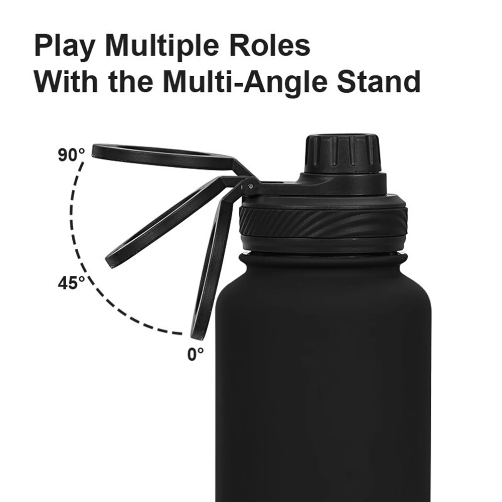 Double Vacuum Insulated Bottle Lid with Cellphone Magnetic Stand Thermal Water Cup Lid Vacuum Drinking Bottle Lid for MagSafe