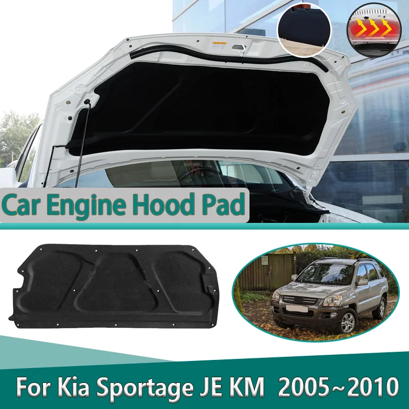 

Шумоизоляционный мат для капота Kia Sportage JE KM MK2 2005~2010, звукоизоляционный хлопковый вкладыш, термоизоляционные автомобильные аксессуары