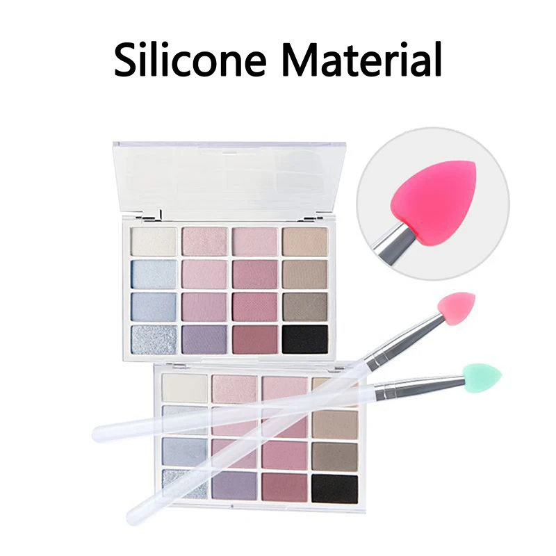 Pennello per ombretto in silicone a doppia faccia Strumenti cosmetici per il viso Pennello per sbavature per ombretto per donna Pennello per trucco Applicatore per rossetto