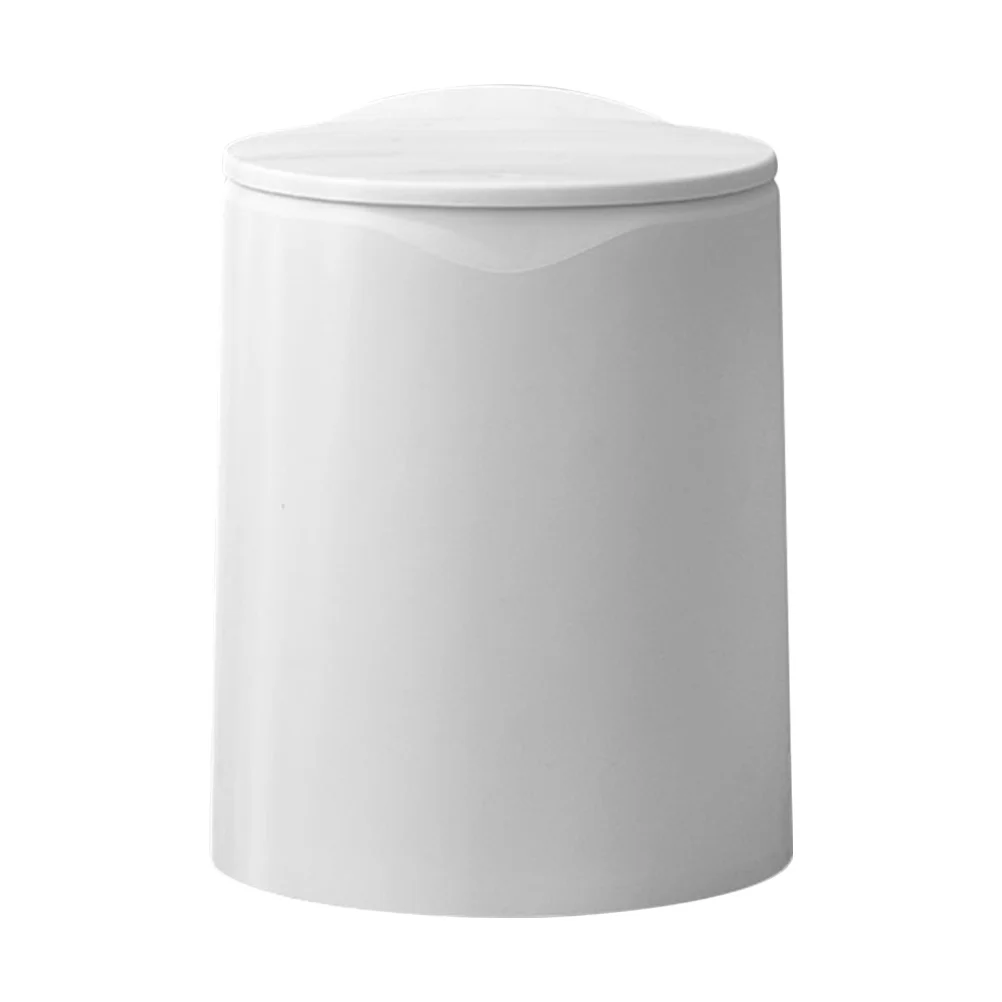 

Fine Craftsmanship Press Trash Can With Lid For Home Kitchen Bathroom White Waste Bin Garbage Container Household Rubbish Can