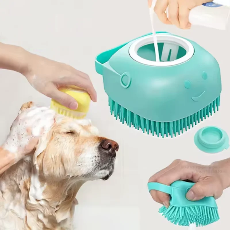 Multifunctional Silicone Pet Bath Massage Brush Soft Safe Grooming Tool for Dogs Cats Puppy Bathroom Supplies