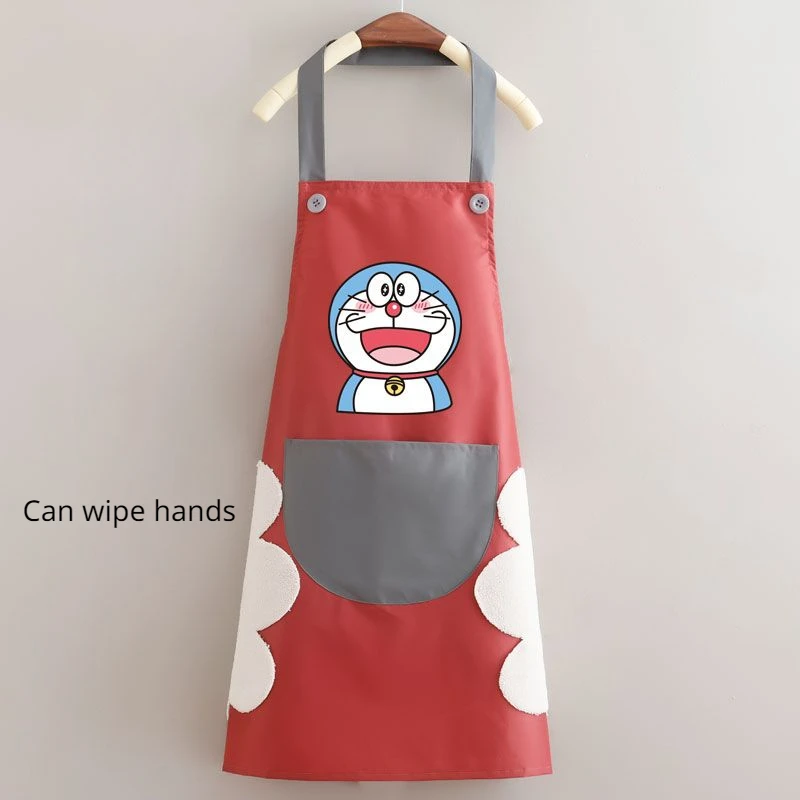 Doraemon animation peripheral home hotel hotel kitchen waterproof oil proof apron wipeable hand cartoon cute new wholesale