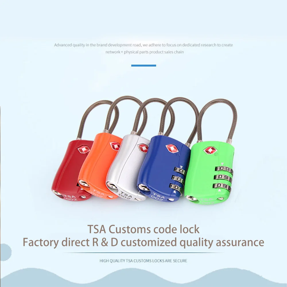 Travel Anti-theft TSA Customs lock Luggage padlock Zinc alloy four-digit password combination lock robust