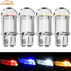 4X Car W5W 194 T10 LED Glass Housing Cob Auto Bulb White Red Blue Yellow Trunk Wedge License Plate Lamp Dome Tail Backup Light