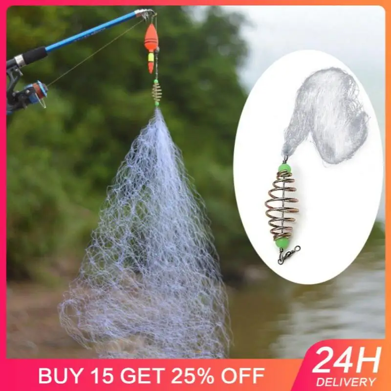 New 3 PCS Sticky Fishing Net Shoal Luminous Beads Fishing Feeder  Trap Tools Fishing Cage Spring Lead Sinker Throwing Net