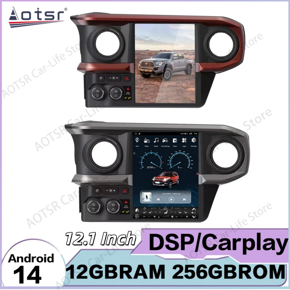 For Toyota Tacoma 2016~2022 Automotive Multimedia Android 14 Navigation Radio Car Stereo Wireless Carplay Mirror Link Head Unit