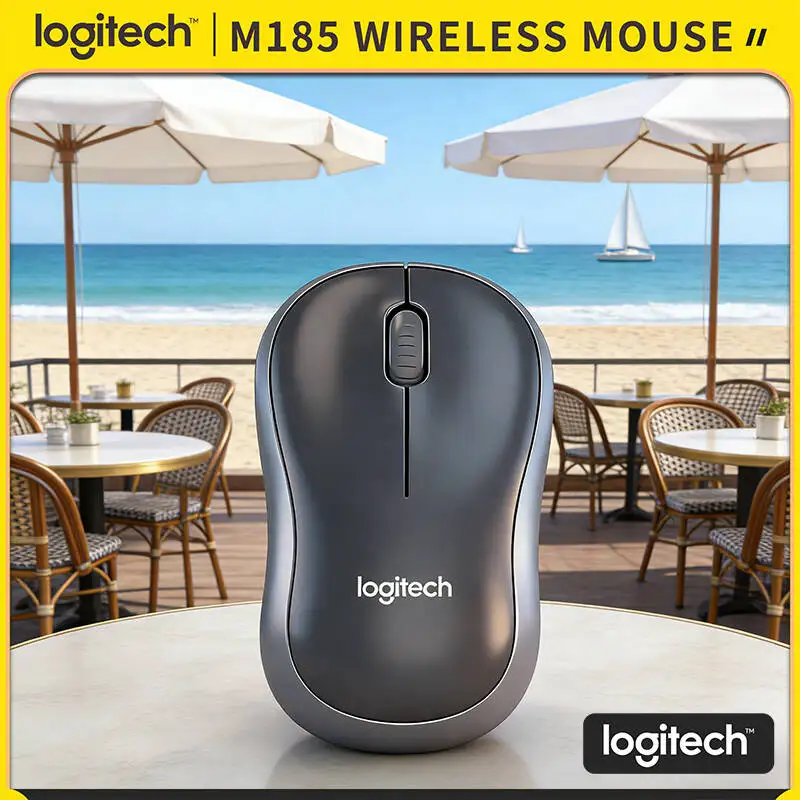 

Logitech M185 Wireless Mouse 3 Buttons Smooth Scrolling 10m Wireless Range Energy-Saving Switch Durable Chrome