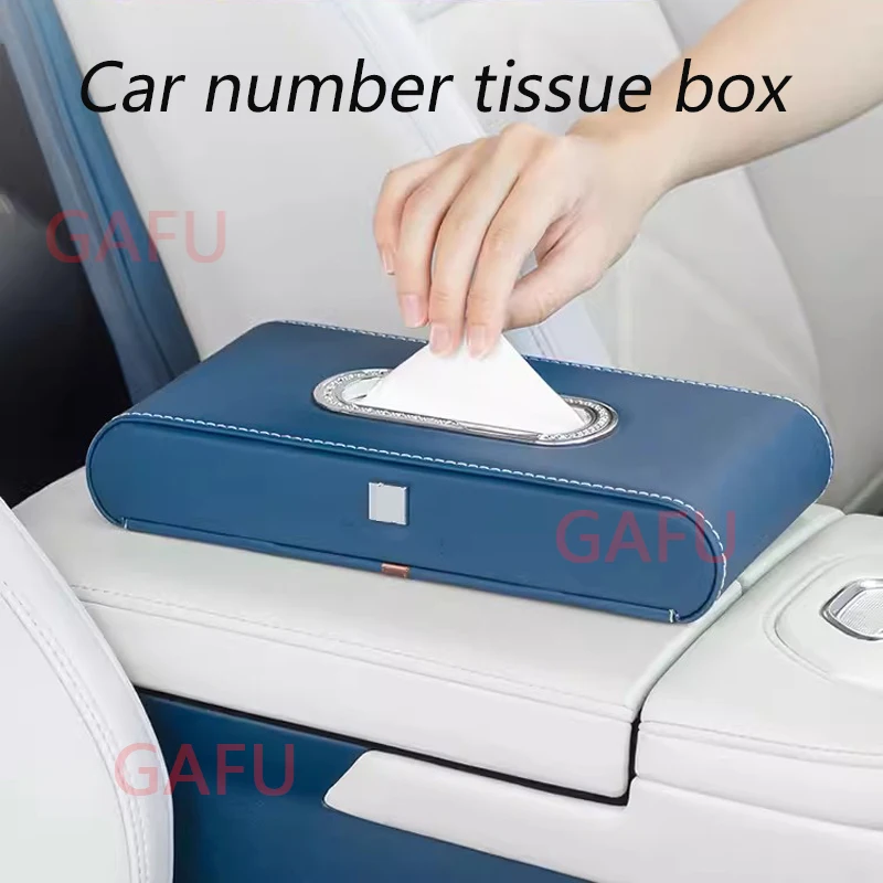 

For ZEEKR 001 009 X 2023 2024 Car Number Tissue Box Microfiber Leather Special Car Interior Decoration Modification Accessories