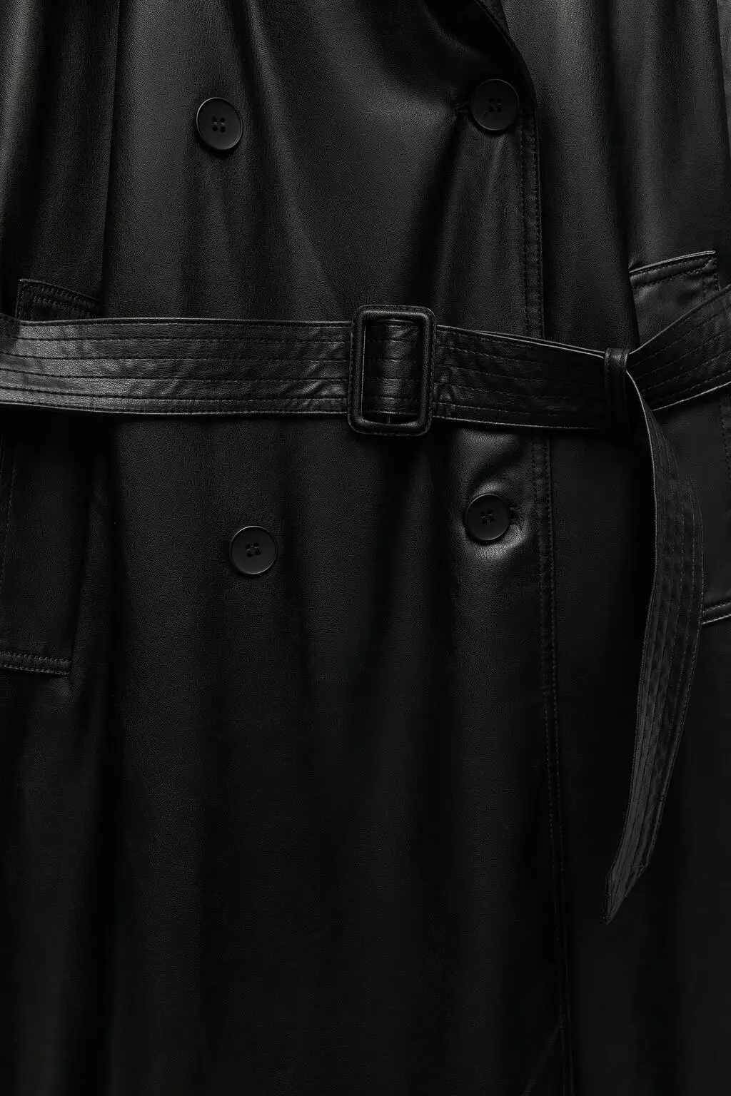 Bla Lange Lose Leder Mantel frauen Faion Herbst Winter Neue Sle Süße Sle Gerade Rohr Knoten PU Material