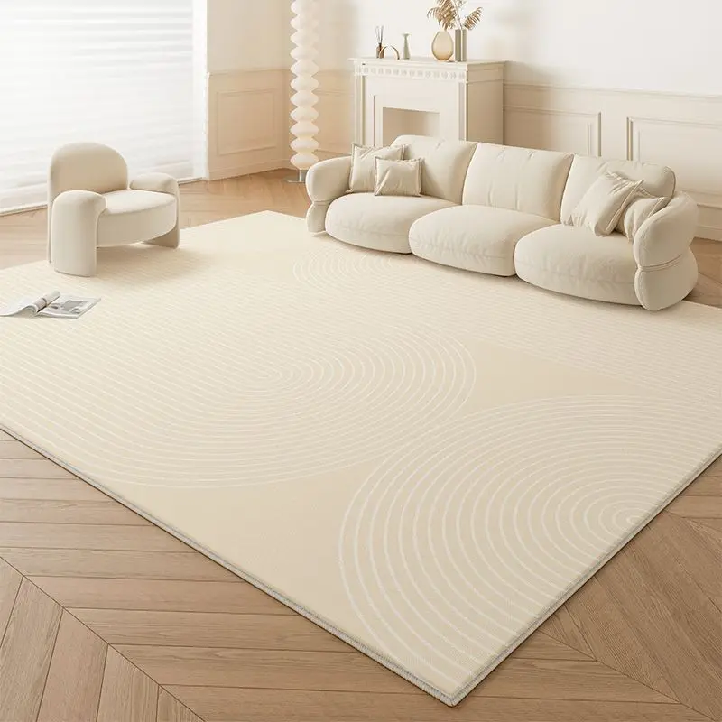 VIKAMA The new cream wind living room carpet is easy to clean and rub waterproof and non-slip bedroom bed rug