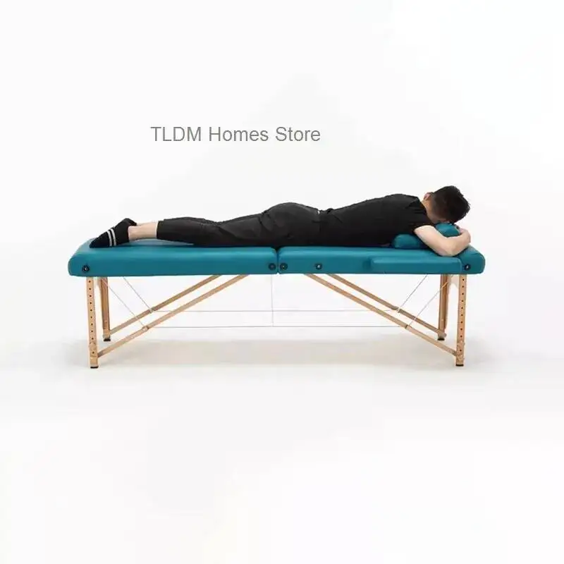 Massage Bed Headrest Foldable Aesthetic Stretchers Portable Massage Table Pillow Facial Bed Eyelash Making Stretcher Salon