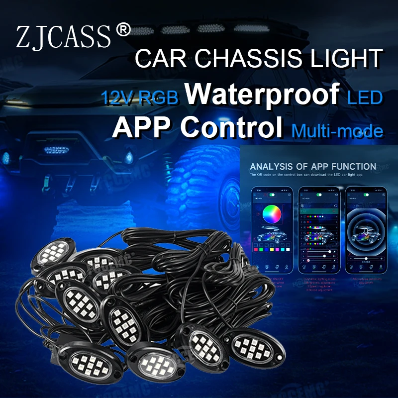 Car Led Light Rgb Chassis Decorative Lights App Control Multi-Function Waterproof Neon Lamp For Jeep Trucks Off Road Suv Atv