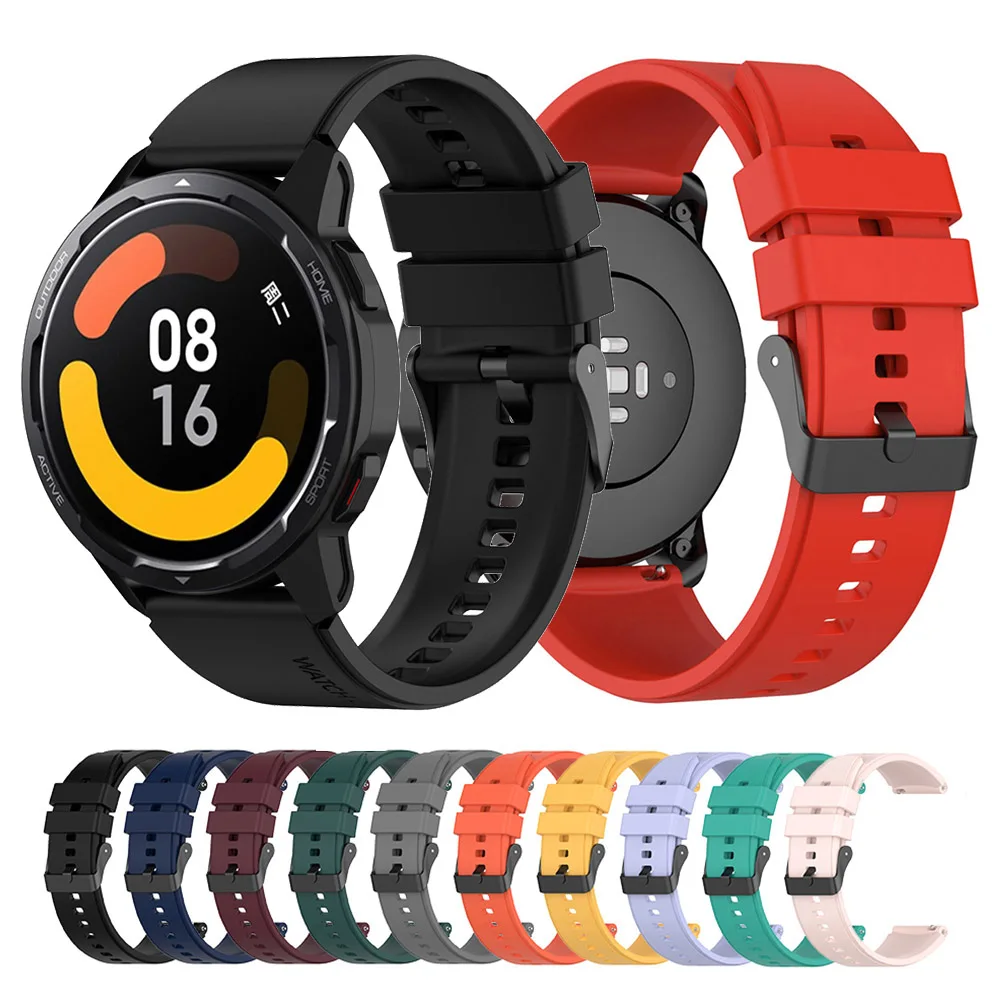 22mm Silicone Strap for Xiaomi Watch Color 2 S1 S2 Smart Watch Band for Huami Amazfit GTR 47mm GTR 4/3/2