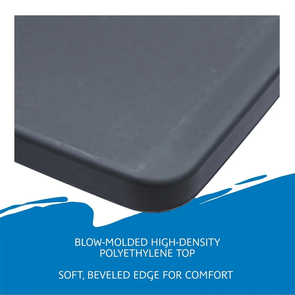 طاولة قابلة للطي مدمجة للتخييم، طاولة أدوات متينة مع ارتفاع قابل للتعديل، لون فحمي، 19.5 طول × 30 عرض × 28 Hei