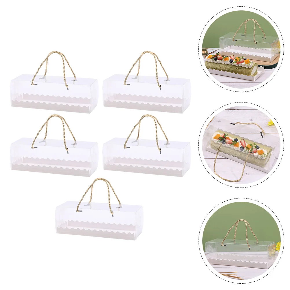 

5 Pcs Cake Packing Box Storage Supply Cookies Accessory Roll Packaging Convenient Boxes Dessert The Pet