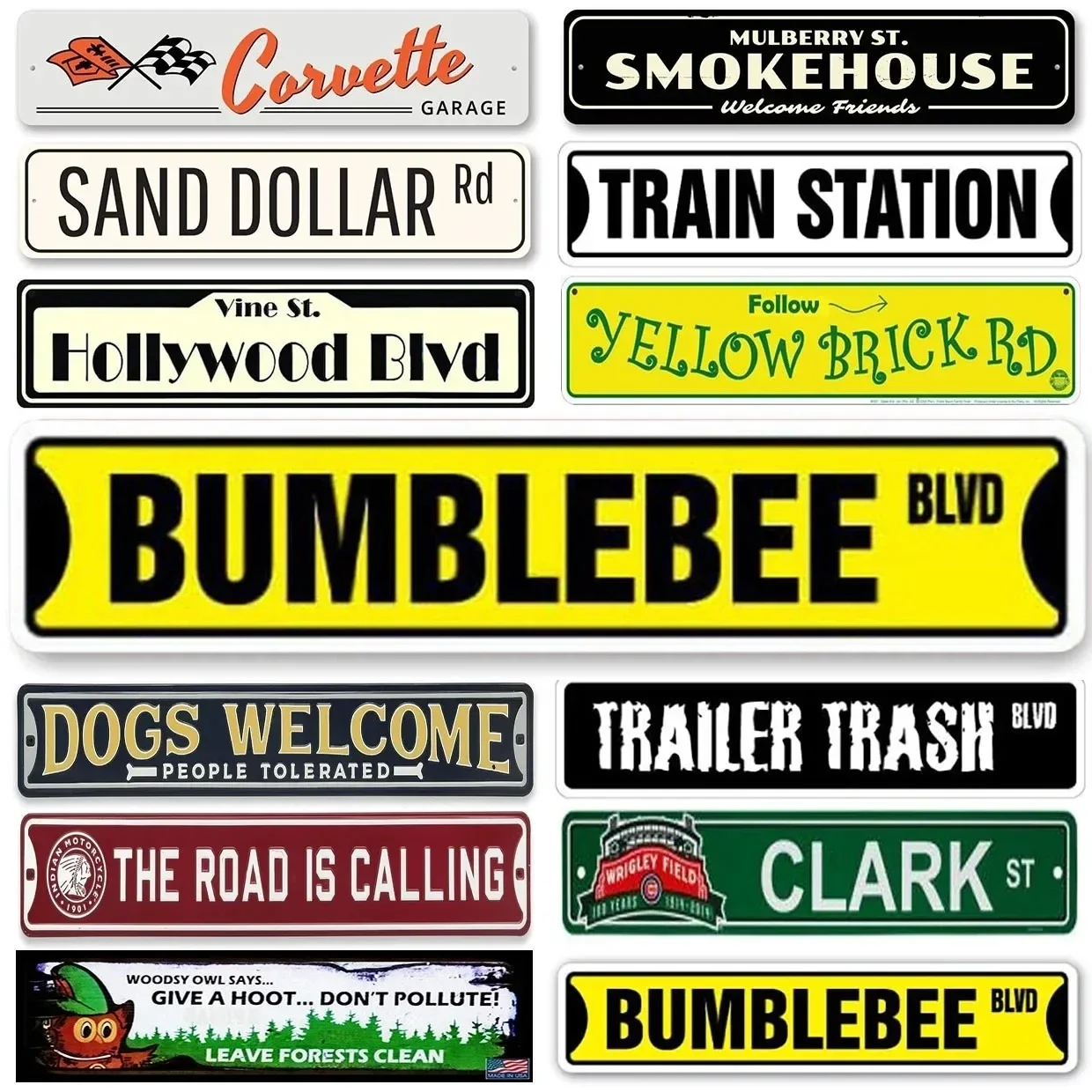 Beer Lover Hollywood Vintage Metal Aluminum Signs Funny Street Signs Country Road for Home Wall Cafe Bar Man Cave Outdoor Decor