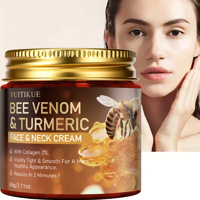 Collagen-Infused Face And Neck Cream with Bee Toxin And Turmeric Instantly Tightens Smooths for a Younger Look 2 Minute Results