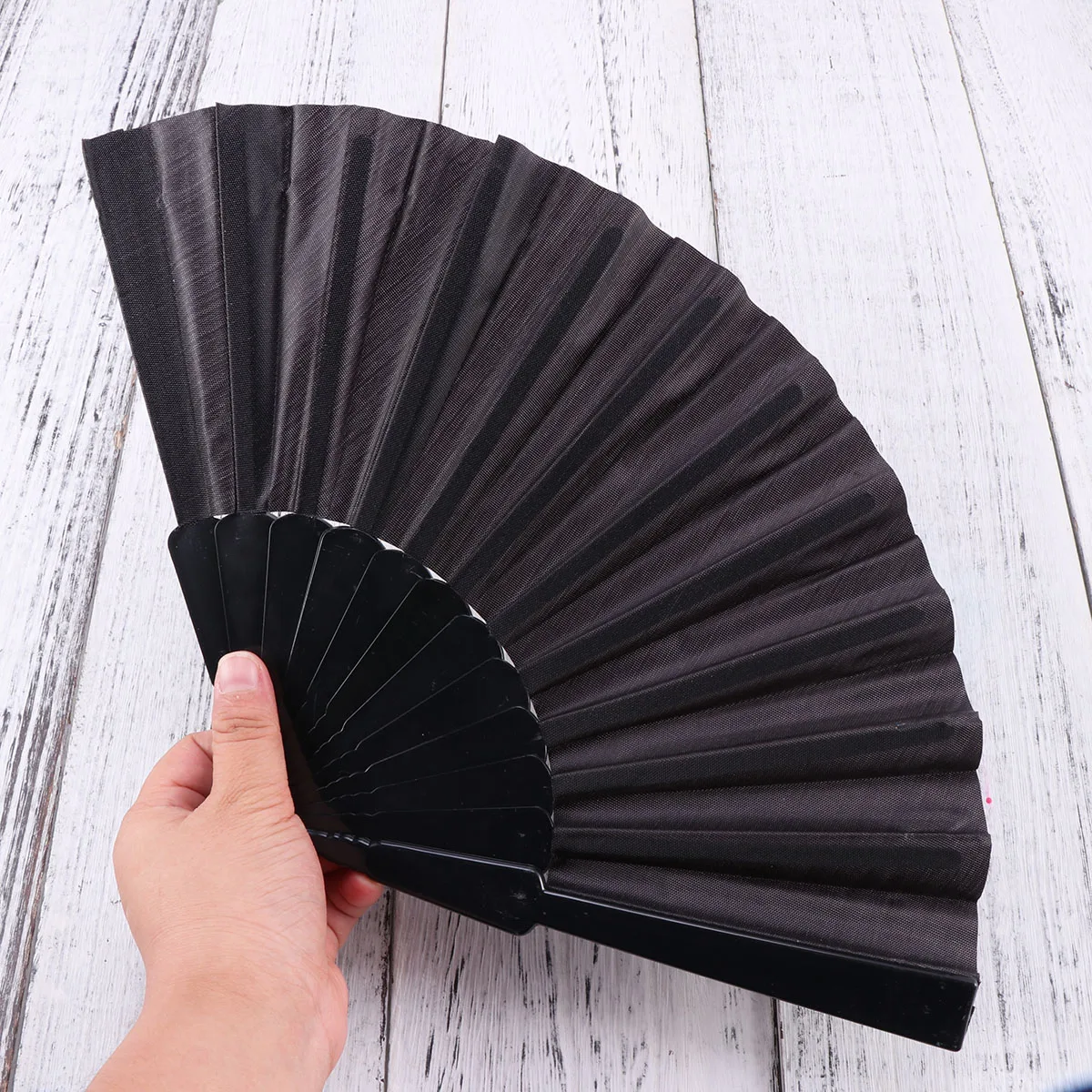 

DIY Graffiti Hand-painted Plastic Fan Kindergarten Children Drawing Practice Blank Folding Fan (Black)