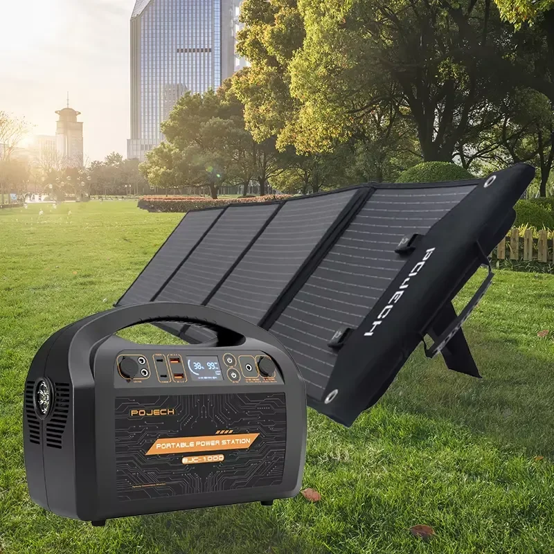 1000W Portable Outdoor Energy Lifepo4 Battery Station Solar Generator Car Compatibility Pure Sine Wave Inverter Jump