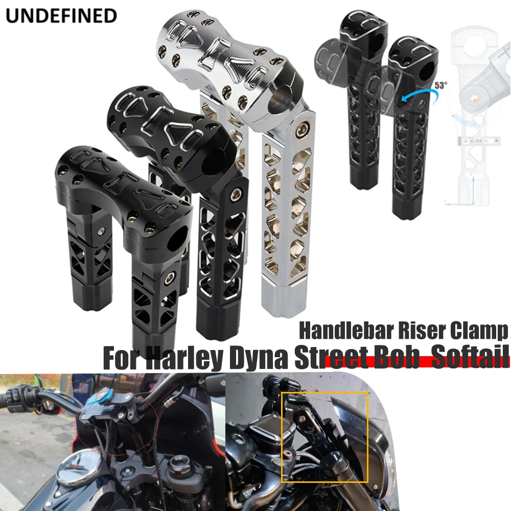 25mm Pullback Handlebar Risers Straight Adjust Riser Clamp For Harley Sportster 883 1200 Softail Fatboy Dyna Street Bob Touring