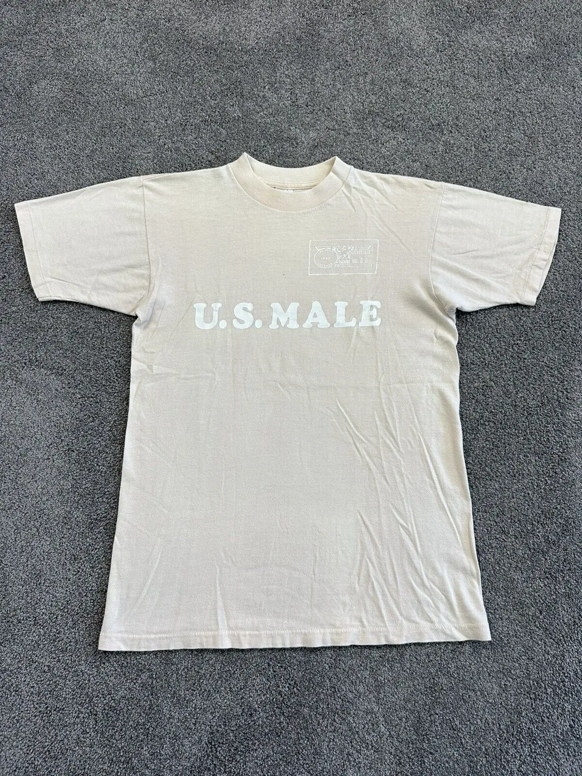 Vintage U.S. Male Mail Postage 1980 Las Vegas Nevada Stamp T Shirt Medium