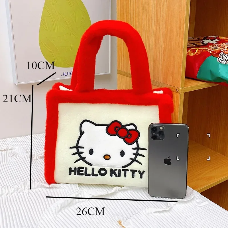 Pluszowa torba Kawaii Hello Kitty Kuromi Pochacco torebka Tote pluszowe torby kurierskie na ramię Lotso wypchany plecak do makijażu prezent