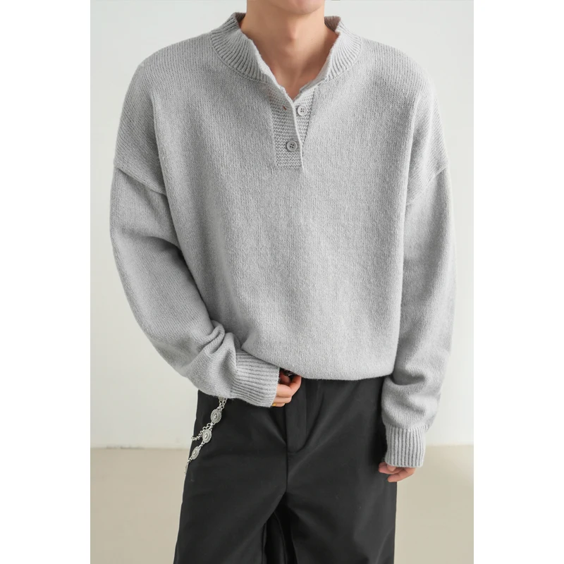 

LAPPSTER корейский модный свитер на пуговицах, пуловеры, осень Harajuku, новая мужская верхняя одежда, роскошный свитер, вязаный свитер с графическим рисунком