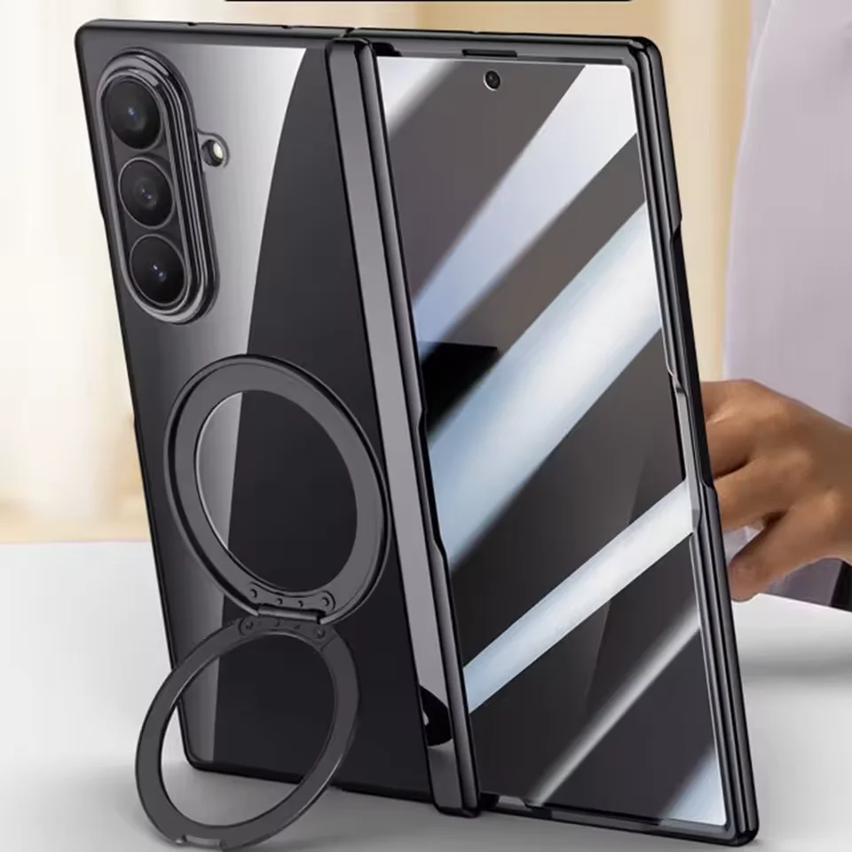 

Магнитный чехол для телефона с защитой от подглядывания HD, пленка для экрана для Samsung Galaxy Z Fold 7, кольцевой держатель, подставка, противоударный твердый чехол