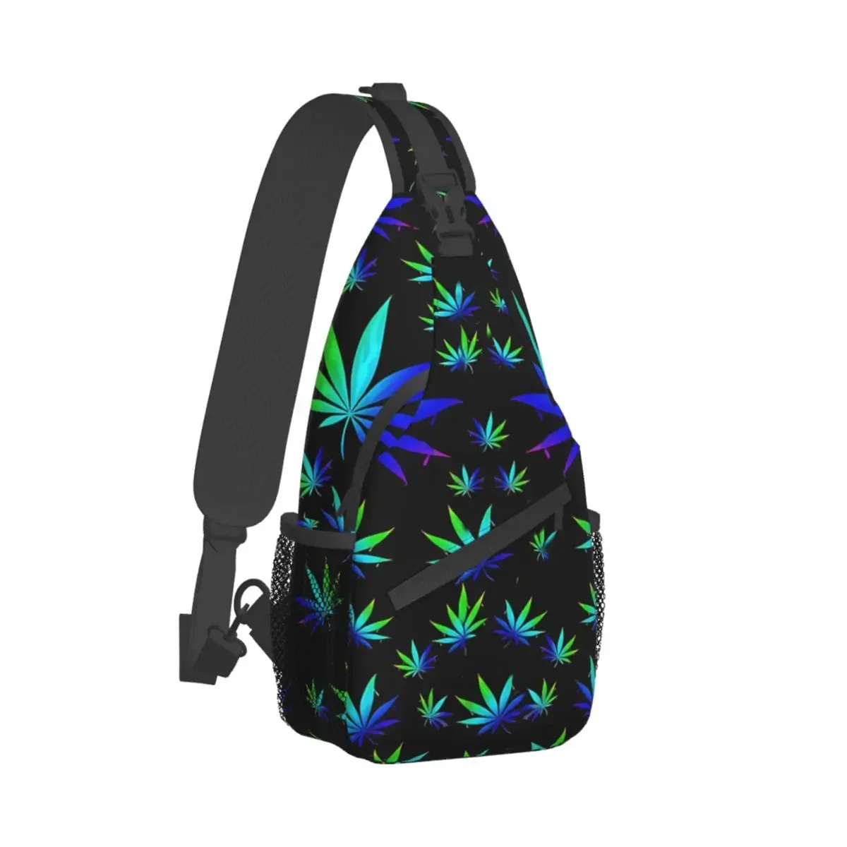 Wet Paint 420 Liquid Pot Leaves On Black Crossbody Chest Bags Pockets Travel Pack Messenger Sports Teens Shoulder Bag Unisex