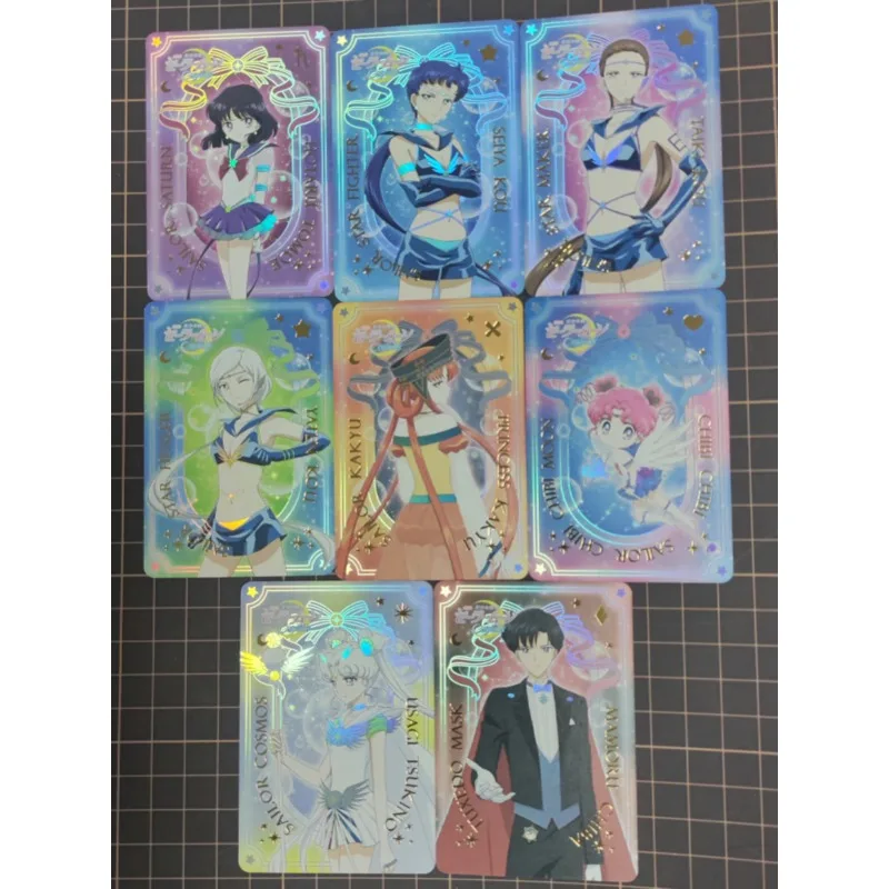 17pcs/set Sailor Moon Theater Version Cosmos Tsukino Usagi Refraction Flash Card Anime Classics Game Collection Cards Toy Gift