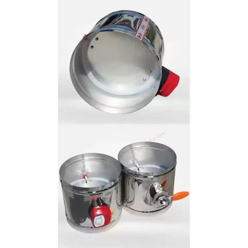 220V/12V/24V Stainless Steel 201 Motorized Damper Solenoid Valve 4/5/6/8 inch Air Duct Vent 51/63/76/80/100/125/150/200mm