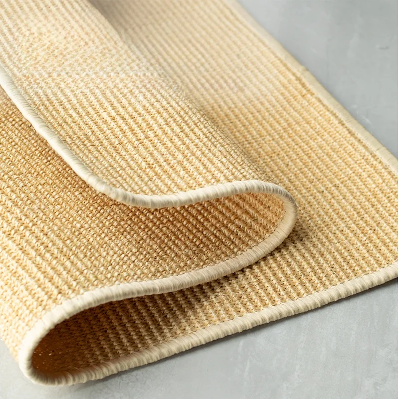 Anti-Slip True Jute Living Room Floor Mat Japanese Style Bedroom Rug Sofa Coffee Table Blanket Study Room Door Mat