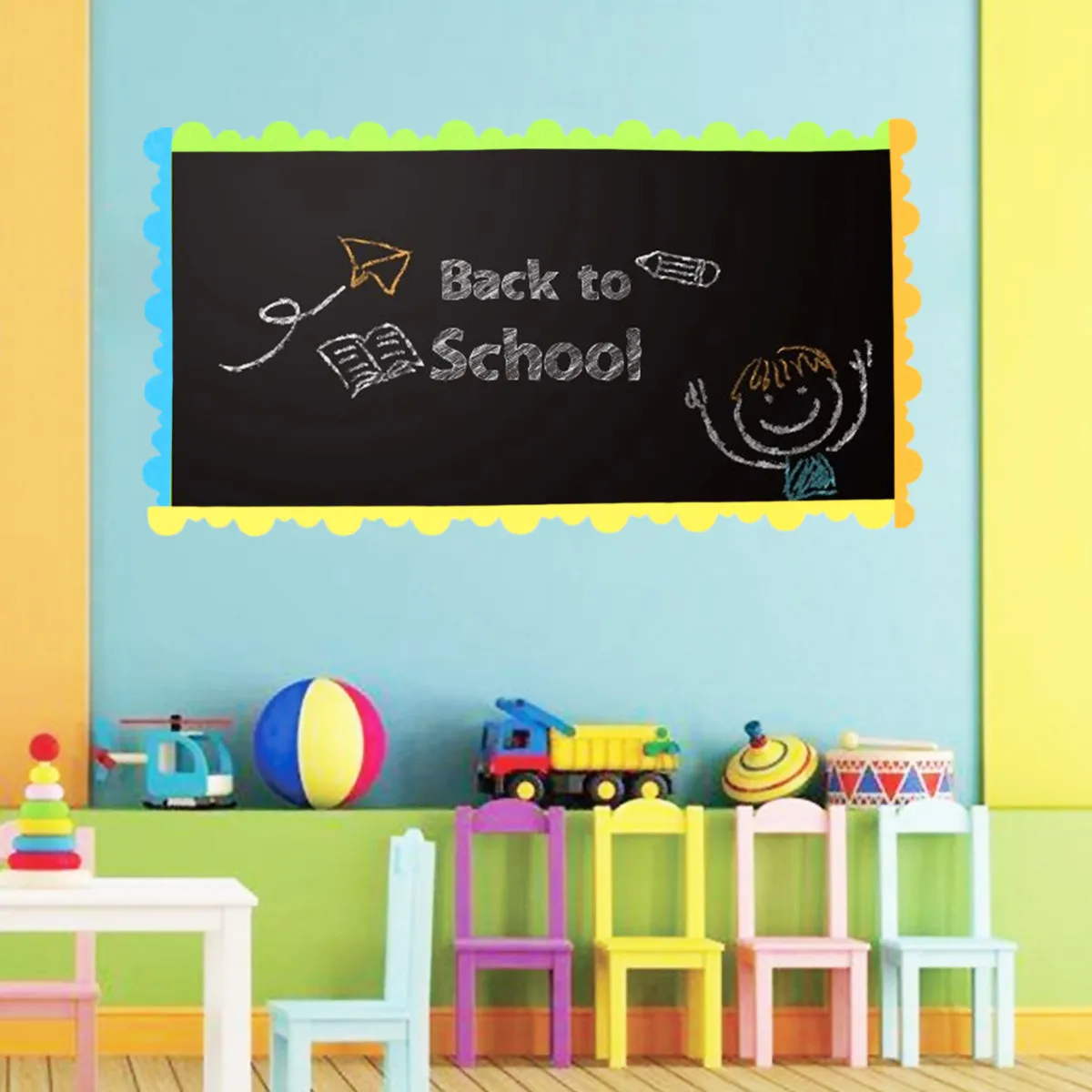 

4Pcs Chic Wave Border Strips Textured Lace Trim for Blackboard Decoration Bulletin Board Sidebar Kids Room Corner Decor