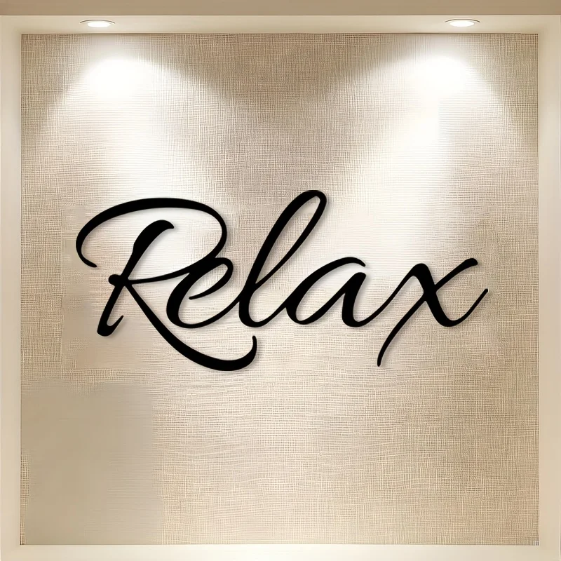 Retro Relax Script Iron Wall Mural, Ideal Gift for Art Lovers