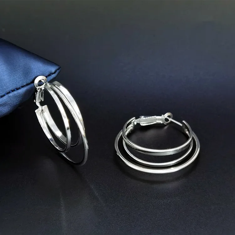 Stylish and Exaggerated S925 Silver Hoop Earrings, Perfect Earrings Accessories Gift for Women