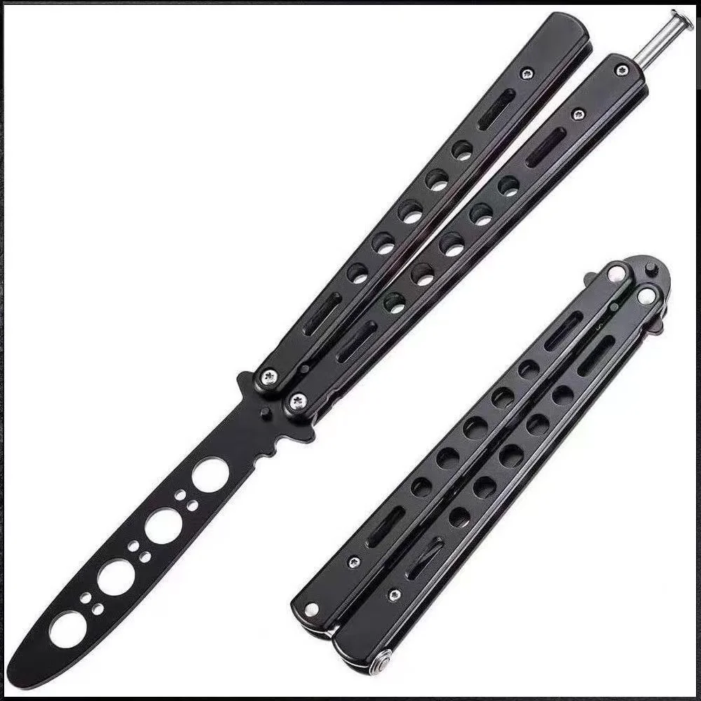 Portable Folding Butterfly Knife Trainer Stainless Steel Pocket Practice Training Tool for Outdoor Games Hand Movements No Edge