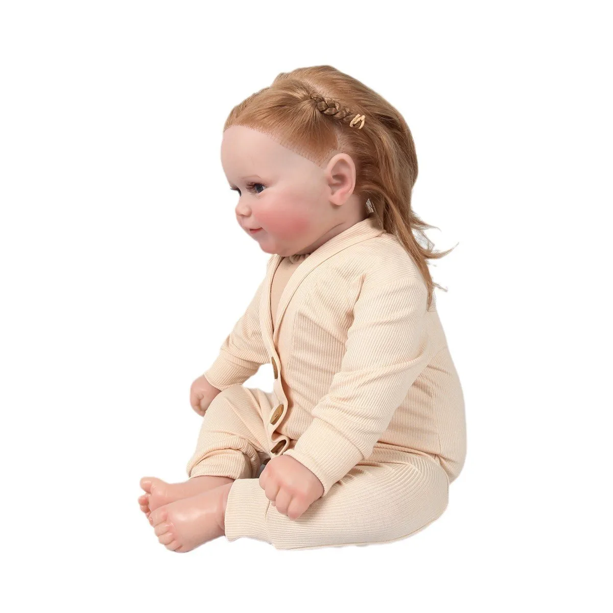 Newborn Baby Rompers Wood Button Ribbed Cotton Lapel Collar Romper Boys Girls Clothes New