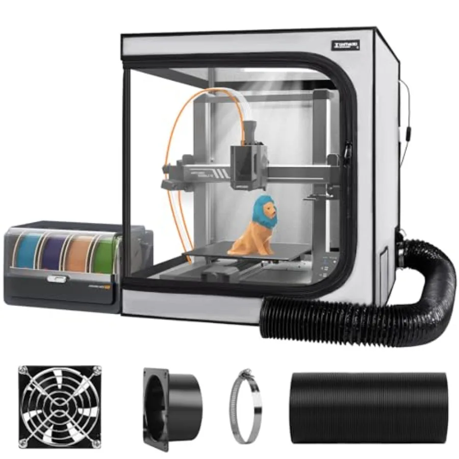 

Корпус для 3D-принтера Anycubic Kobra 3/3 V2 Flashforge AD5X: огнестойкий, пылезащитный, шумопоглощающий, вентилируемый чехол с USB LE