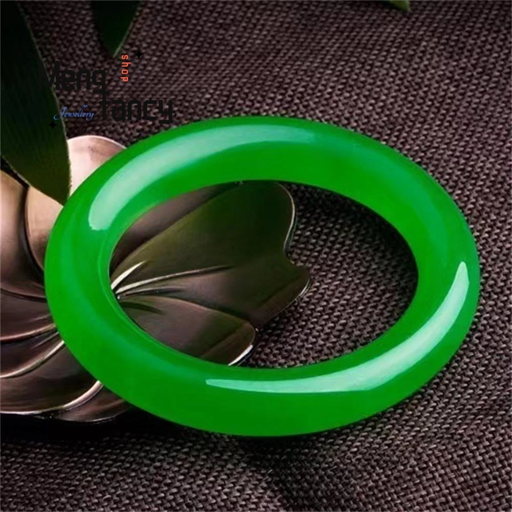 

Natural High-quality Ice-grade Quartzite Jade Emerald Green Bracelet Popular Fashion Fine Jewelry Sexy Young Girls Holiday Gifts