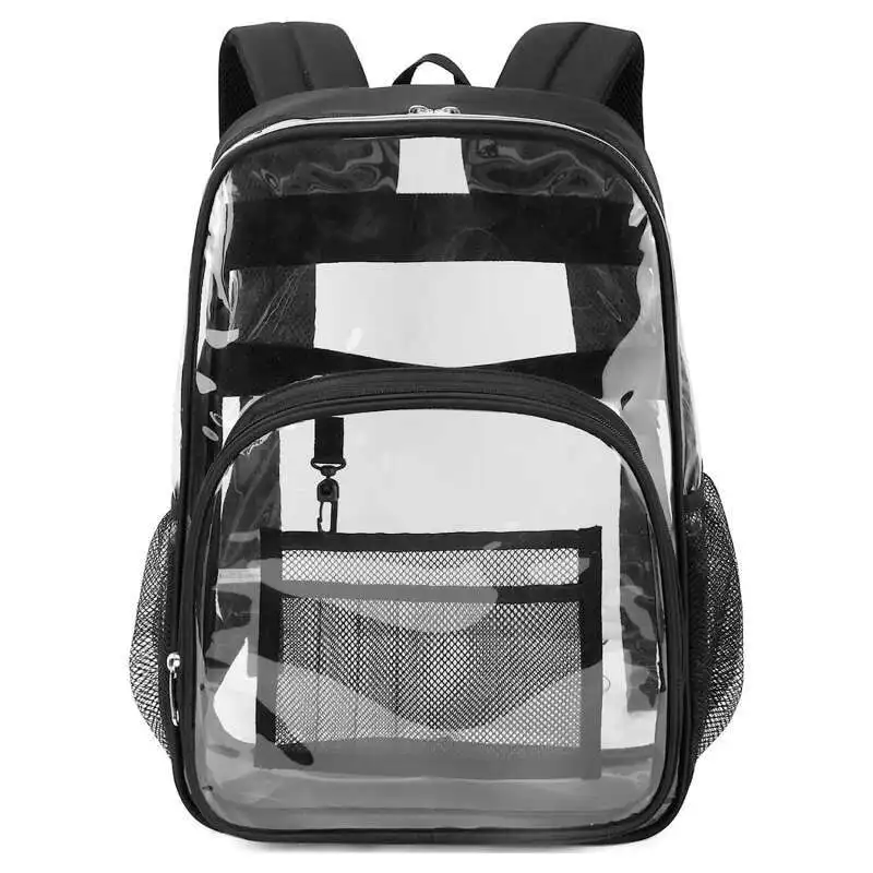 Waterproof Schoolbag Girl Large Capacity Solid Clear Backpack Men Fashion Transparent Plastic Bag women bookbag high quality