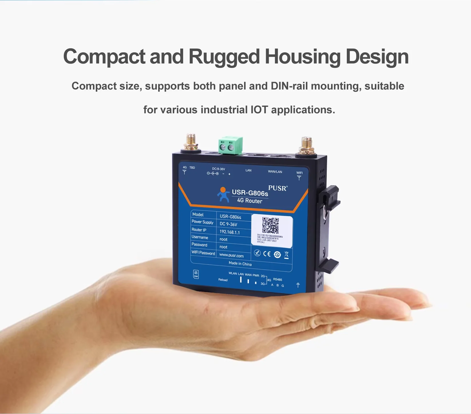 

PUSR Global Band Industrial 4G LTE Router wifi with WAN LAN GPS Function RS485 Serial Port to ethernet converter USR-G806s-G