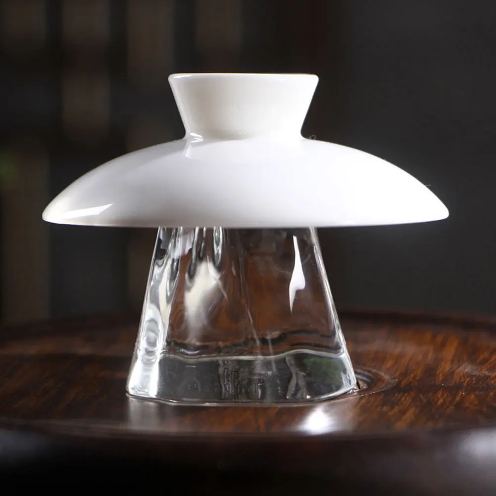 

Glass Teapot Lid Rest Decorative Tearoom Desktop Ornament Creative Multi-Functional Cup Lid Holder Teacup Accessory