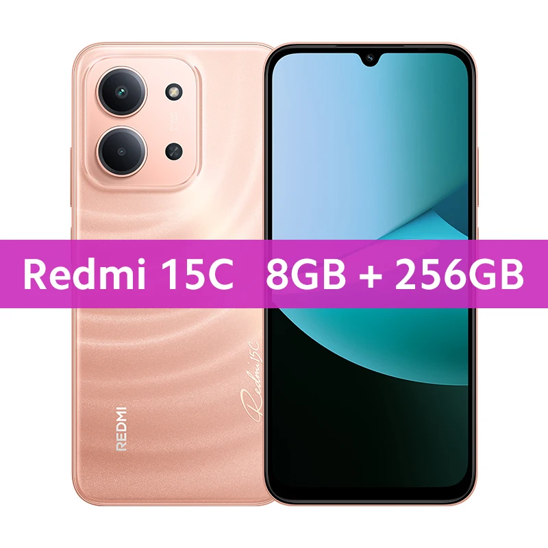 Global Version Xiaomi Redmi 15C Smartphone MediaTek Helio G81-Ultra 120Hz 6.9" Dot Drop display 50MP main camera 33W charging