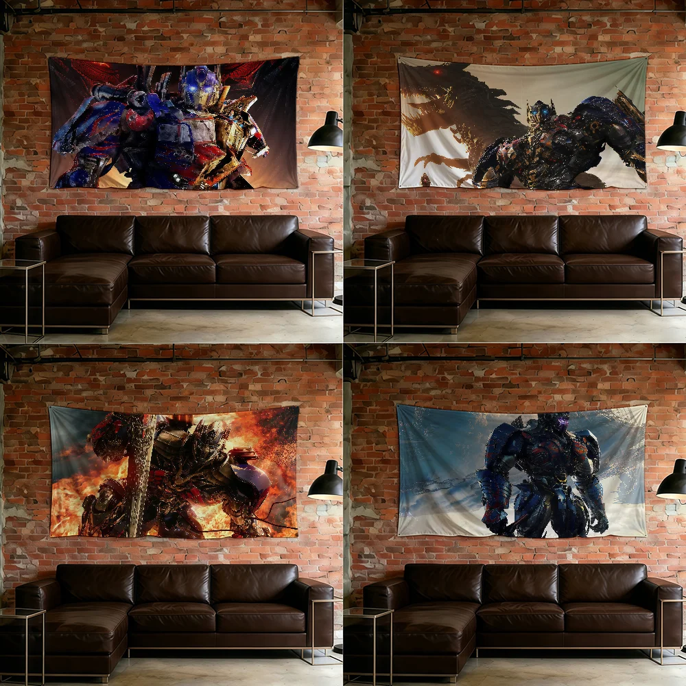 Bandeira clássica de filme T-Transformers-ES para decoração de quarto, dormitório, camping, piquenique, estilo artístico, garagem, bar, decoração de parede